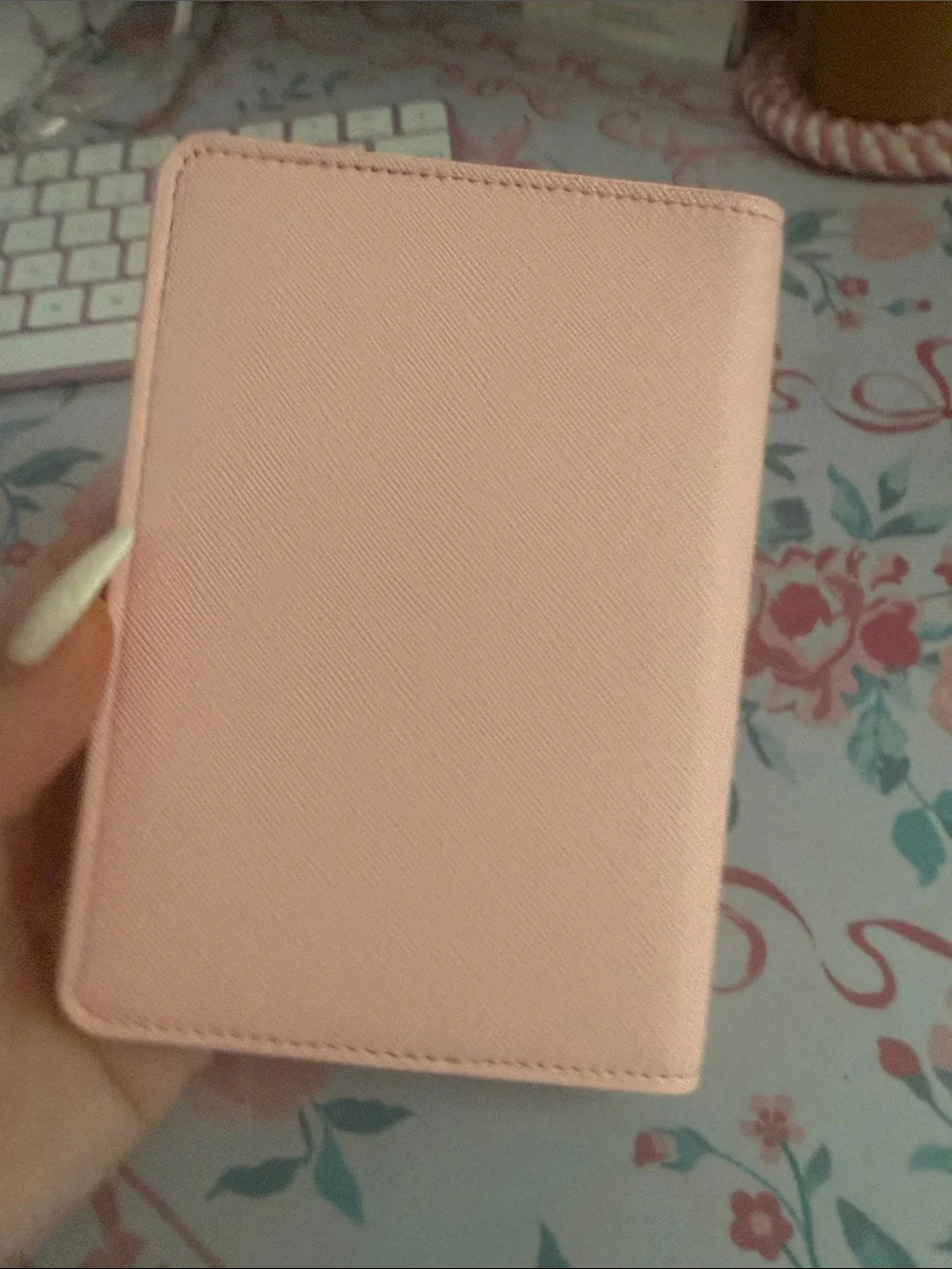 Pink Monogrammed Passport Cover Case Synthetic Leather TAYLOR NWOT
